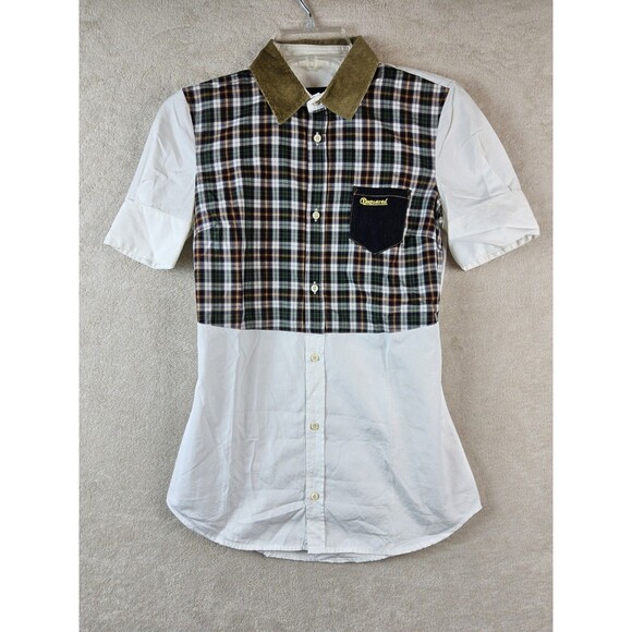 Dsquared2 Women's Short Sleeve Button Front Shirt Top Size 40 - Picture 1 of 7